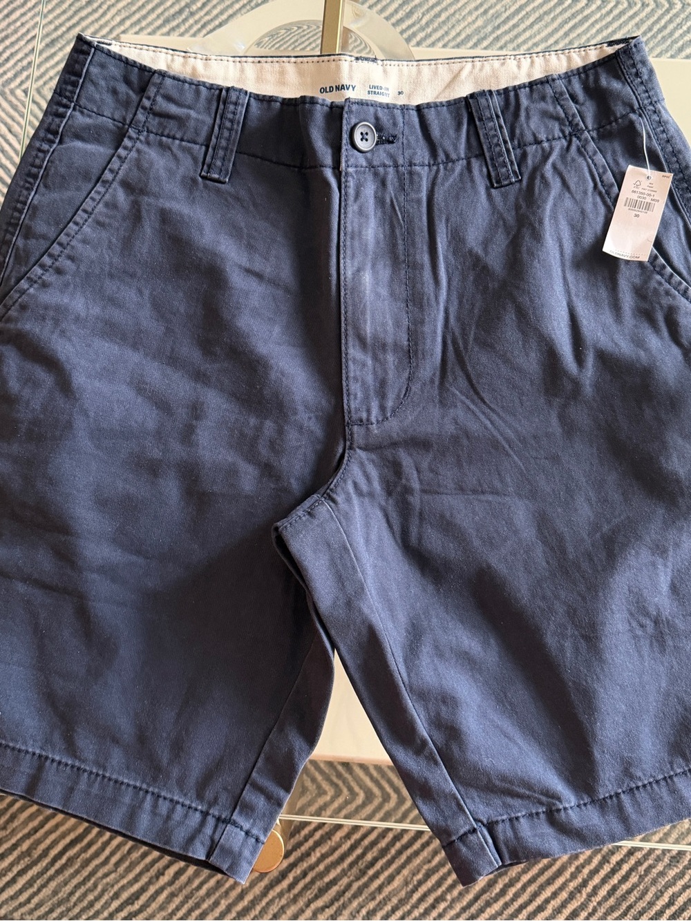 Old Navy Men’s Navy Flat-Front Chino Shorts